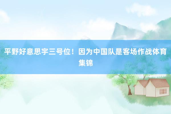 平野好意思宇三号位！因为中国队是客场作战体育集锦