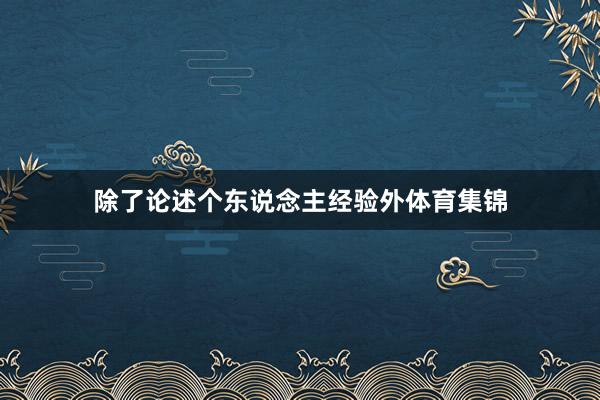 除了论述个东说念主经验外体育集锦
