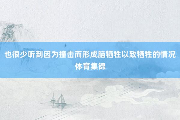 也很少听到因为撞击而形成脑牺牲以致牺牲的情况体育集锦
